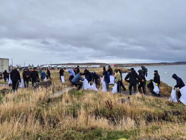 Autoridad marítima junto a the grange school realizaron limpieza de playas en Puerto Natales